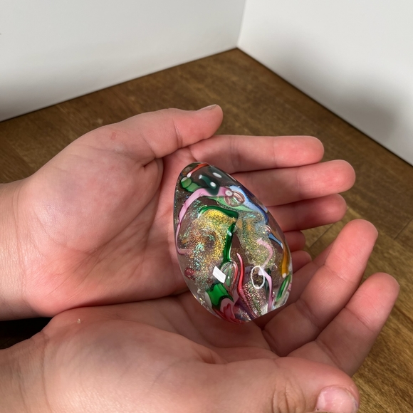 Festival Multicolor Dichroic Glass Egg - Picture 3 of 4